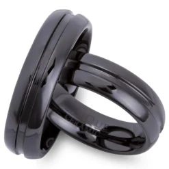 Hochwertige Keramik Eheringe mit Lasergravur KR0006lg