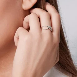 Hochwertiger 925 Sterlingsilberring Zirkonia SR0191SL