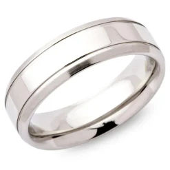 Hochwertiger Edelstahlring teilpoliert 6mm R9115SL