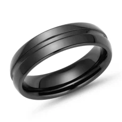 Hochwertiger kratzfester Schwarzer Keramik Ring KR0006SL