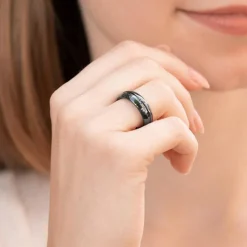 Hochwertiger kratzfester Schwarzer Keramik Ring KR0006SL