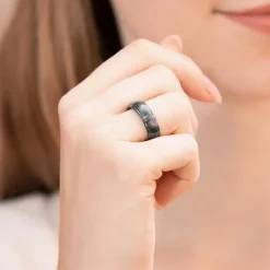 Hochwertiger kratzfester Schwarzer Keramik Ring KR0008SL