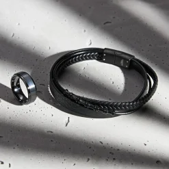 Hochwertiger kratzfester Schwarzer Keramik Ring KR0001SL