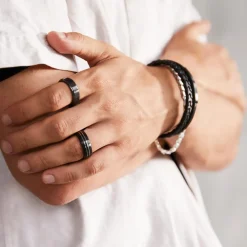 Hochwertiger kratzfester Schwarzer Keramik Ring KR0001SL