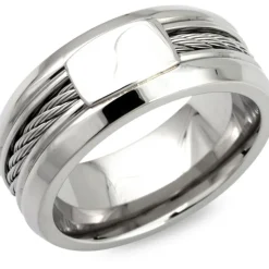 Hochwertiger Ring Edelstahl mit Stahlseileinlage R9166SL