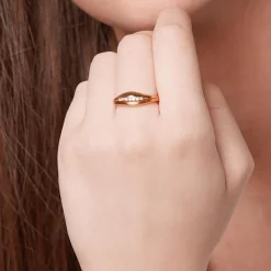 Hochwertiger Silberring vergoldet Zirkonia SR0188SL