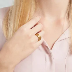 Hochwertiger Wolframring vergoldet TUR0043SL