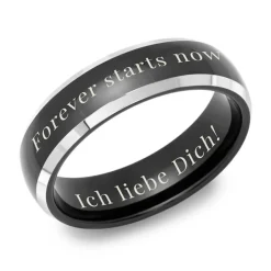 Hochwertiger Wolframring schwarz TUR0047SL