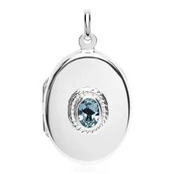 Hochwertiges Medaillon blauer Topas SP0512SL