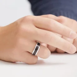 Hochzeitsringe zweifarbig Zirkonia 8 mm breit R9242s