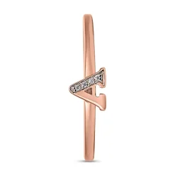 Initialen Ring mit Diamanten aus Roségold BDR0125-RSL