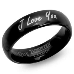 Ionenbeschichteter Wolframring Lasergravur TUR0034lge