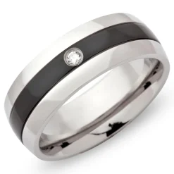 Ionisierter Edelstahlring Zirkonia 7mm R9108czSL