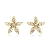 14K Gold Ohrstecker Blüten mit Diamanten BDE0009-14KG