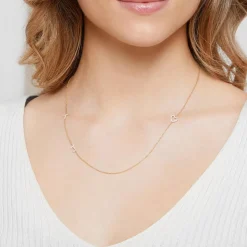 14K Goldkette mit 4 diamantbesetzten Buchstaben NN0063-14KGSL