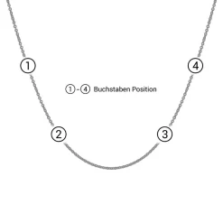 14K Goldkette mit 4 diamantbesetzten Buchstaben NN0063-14KGSL