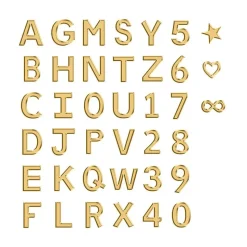 14K Goldkette mit 4 diamantbesetzten Buchstaben NN0063-14KGSL