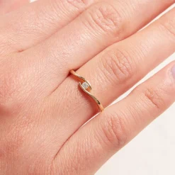 14K Goldring mit Diamant 0,05 ct. VR0212SL