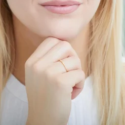 14K Goldring mit Weißtopasen DR0447