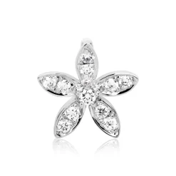 14K Weißgold Anhänger Blüte 11 Brillanten BDP0018-14KWSL