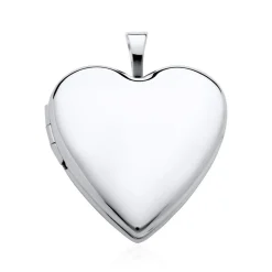 14K Weißgold Medaillon Herz aufklappbar gravierbar GP0305SL