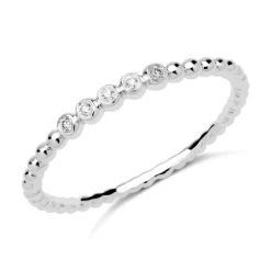 18K Weißgold Memoire Ring 5 Diamanten DR0400