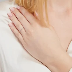 14K Weißgold Ring für Damen mit Brillanten DR0501-W