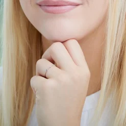 14K Weißgold Ring mit Saphiren und Weißtopas DR0458