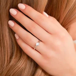 18K Weißgold Verlobungsring mit Diamanten, ca. 0,33 ct. VR0535-18KW-SL