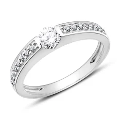14K Weißgold Verlobungsring mit Diamanten VR0516-14KWSL