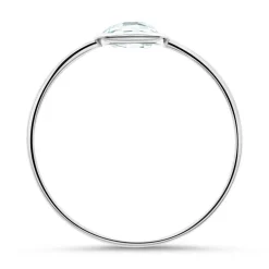 14K Weißgoldring für Damen mit Blautopas DR0473