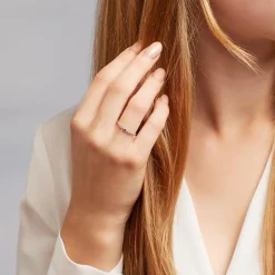 14K Weißgoldring mit Saphiren und Weißtopasen DR0469