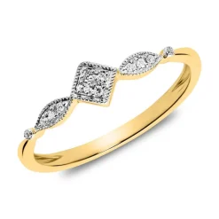 14-karätiger Goldring mit Diamanten DR0478