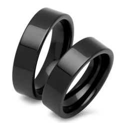 Keramik Ehering-Set mit schwarzer Oberfläche KR0028s