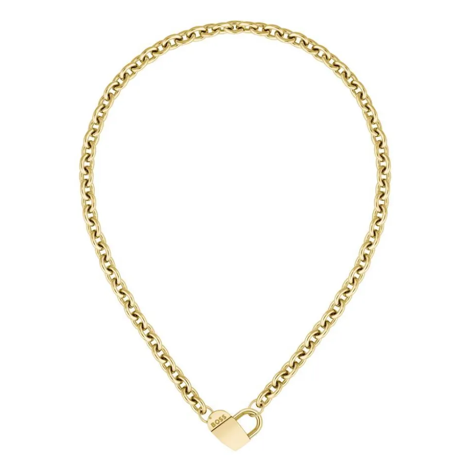 Kette Dinya aus Edelstahl mit Herzverschluss, IP Gold 1580417