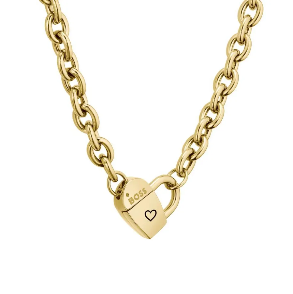 Kette Dinya aus Edelstahl mit Herzverschluss, IP Gold 1580417