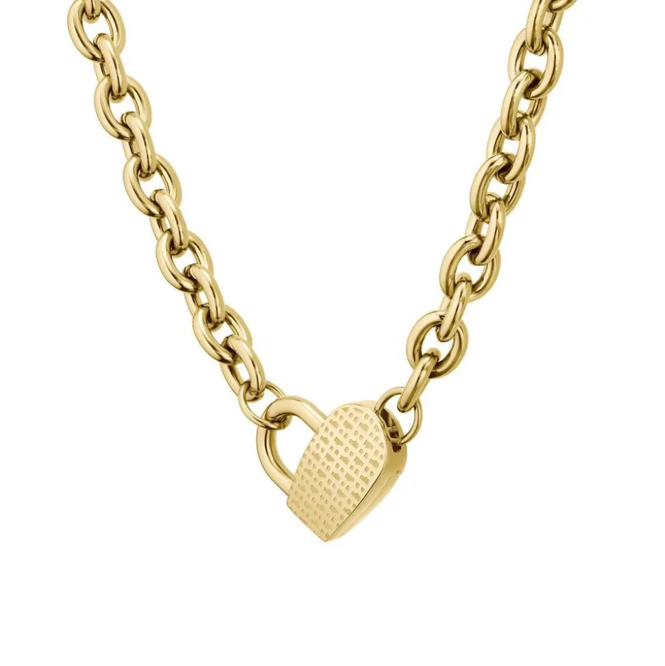 Kette Dinya aus Edelstahl mit Herzverschluss, IP Gold 1580417