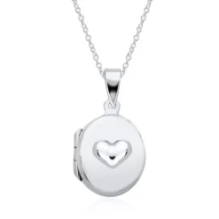 Kette mit Medaillon Herz aus 925er Silber gravierbar SP0972SLK
