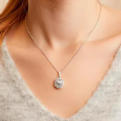 Kette mit Medaillon Herz aus 925er Silber gravierbar SP0972SLK