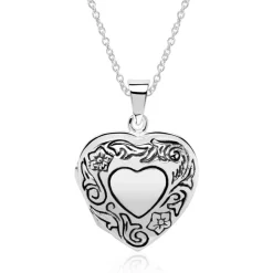 Kette und Herzmedaillon aus Sterlingsilber gravierbar SP0947SLK