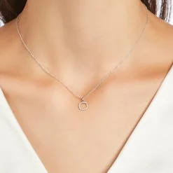 Kettenanhänger aus 14K Weißgold mit Diamantbesatz DP0179SL