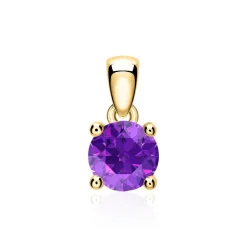 Kettenanhänger aus 14-karätigem Gold mit Amethyst BDP0035Am-14KGSL