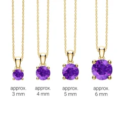 Kettenanhänger aus 14-karätigem Gold mit Amethyst BDP0035Am-14KGSL