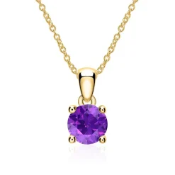 Kettenanhänger aus 14-karätigem Gold mit Amethyst BDP0035Am-14KGSL
