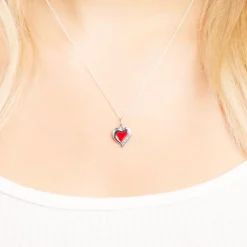 Kinderanhänger 925er Silber rotes Herz KP0025SL