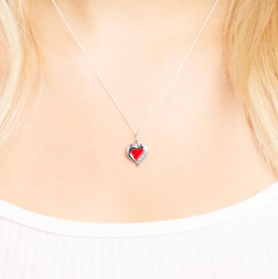Kinderanhänger 925er Silber rotes Herz KP0025SL