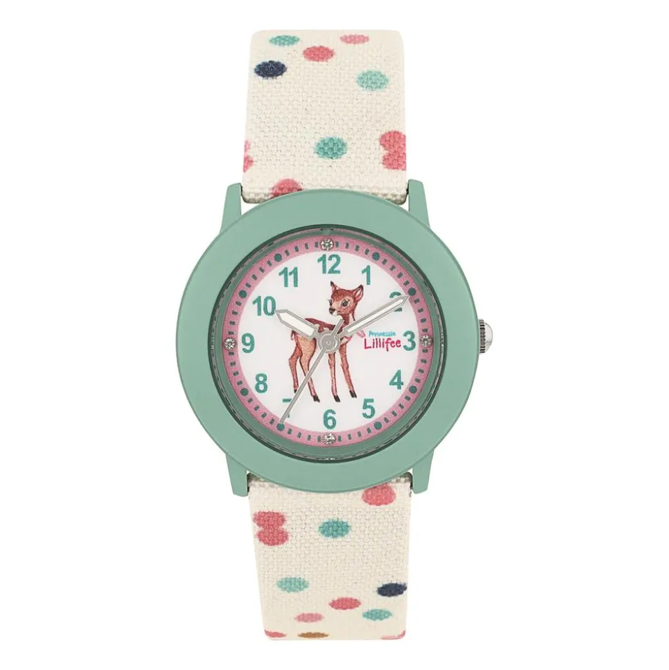 Kinderuhr Rehkitz mit Textilarmband 2038626