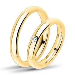 Klassische Trauringe Edelstahl gelbvergoldet R9208s