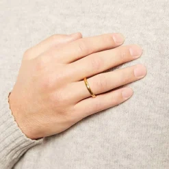 Klassischer Herrenring Edelstahl gelbvergoldet R9208SL