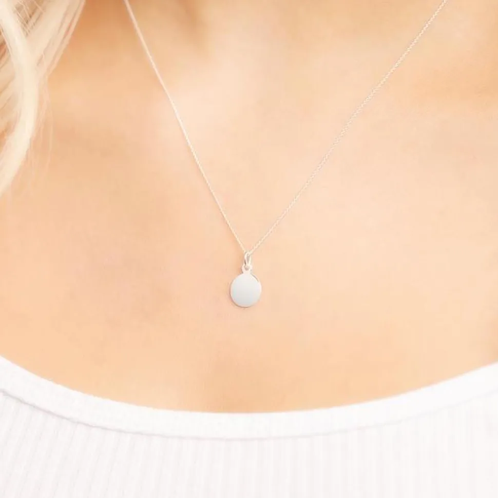 Kleiner runder 925 Silberanhänger gravierbar SP0382SL